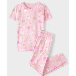NWT Pink Bunny Print Kids Pajamas